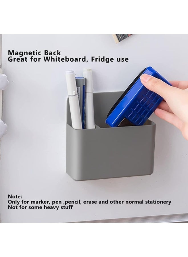 ChicAbode 2 Pcs Magnetic Pen Holder, Dry Erase Marker Holder, Magnetic Marker Cup Holders for Locker Accessories, School, Office, Home (Grey) - Image 5